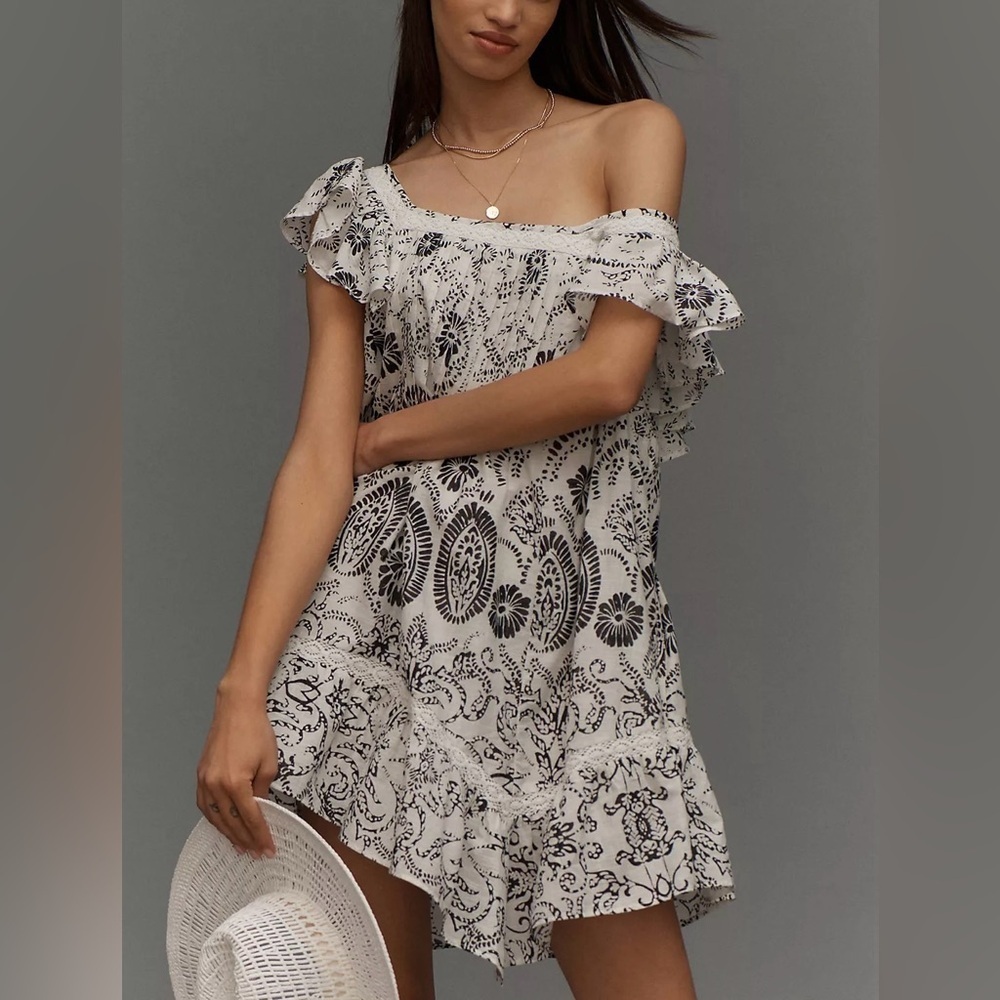 NWT Size XL - Maeve Flutter-Sleeve Babydoll Mini Dress